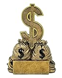 Decade Awards Dollar Sign Trophy - 6 Inch Tall