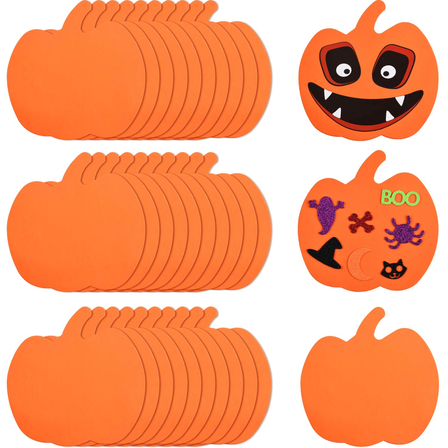 Outus 30 Pieces Foam Halloween Pumpkins Foam Pumpkin Shapes Halloween Craft Kit for Halloween