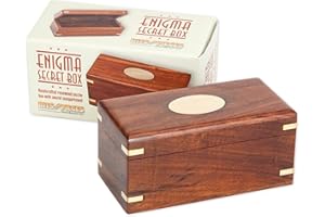 Bits and Pieces - The Secret Enigma Gift Box - Wooden Brainteaser Puzzle Box (Difficulty 6 of 10)