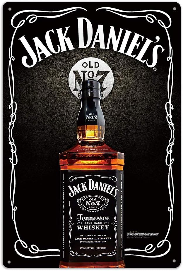 NaCraftTH Metal Iron Tin Sign Jack Daniels Whiskey Retro Classic Vintage Hanging Wall Art for Pub Bar Home Decor, 8