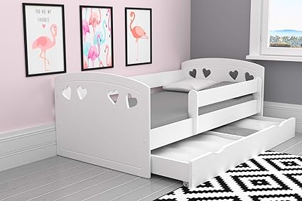 Kocot Kids Kinderbett Jugendbett 80x140 80x160 80x180 mit Rausfallschutz Matratze Schublade und Lattenrost Kinderbetten für M