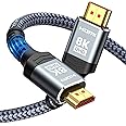 8K HDMI Cable 48Gbps 6.6FT/2M, Highwings Ultra High Speed HDMI Braided Cord-4K@120Hz 8K@60Hz, DTS:X, HDCP 2.2 & 2.3, HDR 10 C