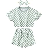 WESIDOM Toddler Girl Clothes Baby Girls Outfits 6M-5T Summer Floral Print Shirt+Shorts+Headband 3pcs Baby Clothing