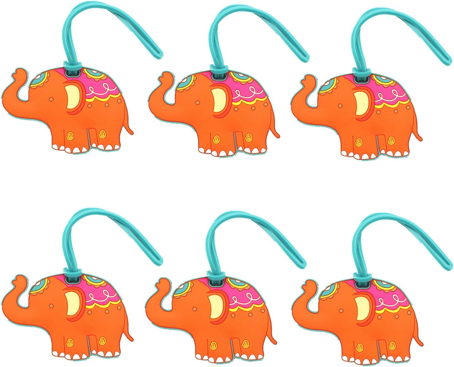 MIAO JIN 6 Pcs Elephant Luggage Tags Suitcase Luggage Tags Boarding Pass Luggage Tags: Sports & Outdoors