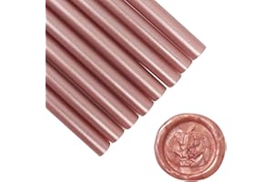 VARACL Hot Melt Glue Sealing Sticks for Letter Seal Stamp - Great for Wedding Invitations, Cards Envelopes, Snail Mails, Postcards, Greeting Cards, Gift Ideas, 7 x 100 mm, 20PCS (Rose Gold)
