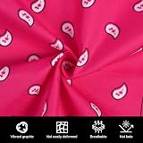 Aomig Bandana Head Scarf Rose Red Paisley Unisex Multi-Use Headwrap 73x36cm view 3