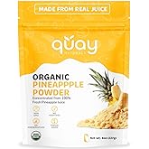 Quay Naturals Organic Pineapple Powder, 8oz, USDA Organic, Freeze-Dried Pineapple Fruit Powder, No Additives, Gluten-Free