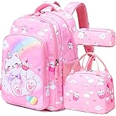Girls' Elementary School Backpack with Lunch Box - Back to School Bag Bookbag