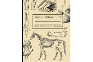 Vintage Horse Anatomy Composition Book: for Veterinary Students, Techs, Equine Lovers | 8.5x11 College Ruled 120 pages: Antique Equine Illustrations Notebook for Veterinarian Gift Ideas