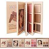 Makeup Palette,Eyeshadow & Highlighter & Blush & Contouring,4-Layer Book-Style Foldable Makeup Palette Set,Matte Glitter Metallic Shimmer, Highly Pigmented Long Lasting Make Up Pallet(43 Colors)