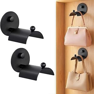 Wall Mounted Handbag Rack: Anti-Crease Wide Arc Design Bag Organizer-2Pcs | Space Saving Storage Hook - for Bags Display & Qu