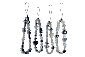 AGEN KGEN Cute Beaded Phone Lanyard Wrist Strap Aesthetic Cell Phone Keychain for Women