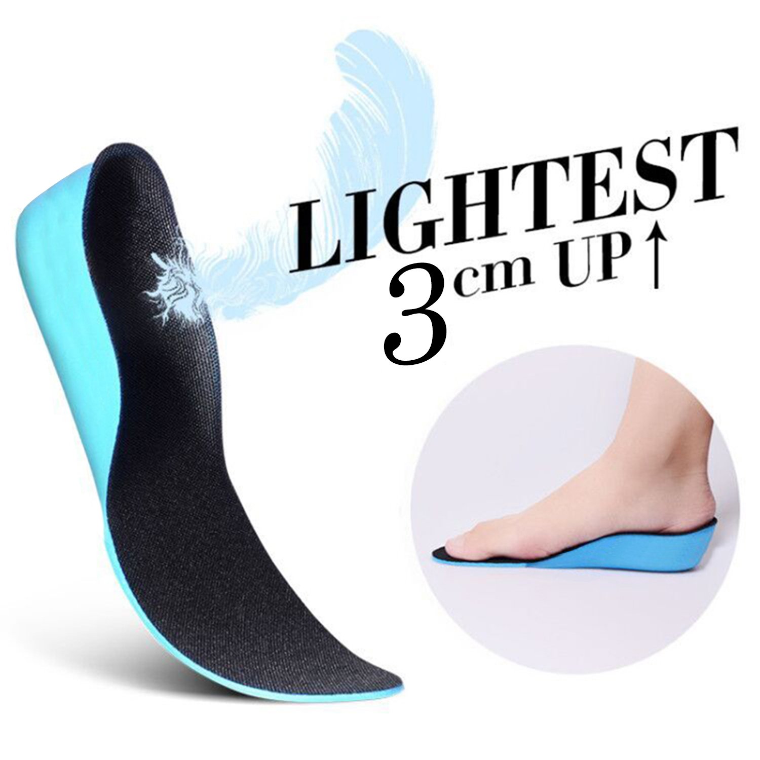 ELEFT Ultra Thin Height Increase Insoles 1 Pair 3cm up 608408125471 eBay