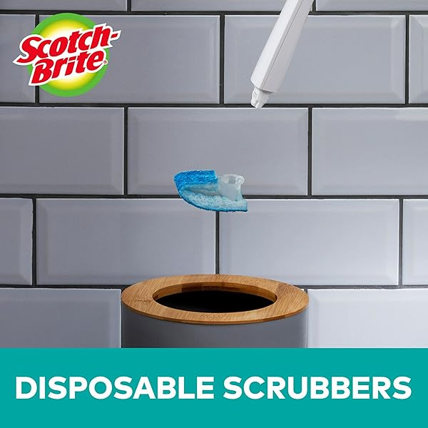 SCOTCH-BRITE DISPOSABLE TOILET SCRUBBER REFILLS, REMOVES RUST & HARD WATER STAINS, 10 DISPOSABLE REFILLS BLUE