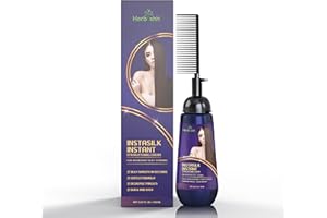 Herbishh Instant Hair Straightener Cream with Applicator Comb Brush – Straightening in Seconds – Smooths Curls, Tangles & Fri