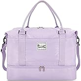 RIXINC Travel Duffle Bag Weekender Bags for Women with Shoes Compartment, Travel Duffel Tote Carry on Overnight Bag for Travel Business Trips, Sport Yoga Gym Bag with Wet Pocket (Purple)