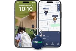 MYLOC8 Highly Precise GPS Tracker for Keys, Backpack, Luggage & Kids – Built-in SIM, SOS Button - Smart Tag with Real-Time Tracking, Waterproof, iOS & Android Locator Device (Subscription Required)