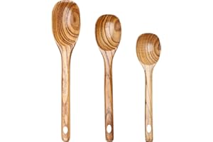 3 Piece Wooden Spoons for Cooking Spoon Set Wood Cooking Utensils Serving Spoon Kitchen Spatula Large Mixing Spoon Long Bakin