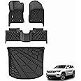KARPAL Floor Mats & Cargo Liner Fit for 2016-2021 Jeep Grand Cherokee / 2022 Jeep Grand Cherokee WK2 (5-Seater, NOT for WL), TPE Rubber Floor Liners Trunk Mats for 1st & 2nd Row & Cargo -Black