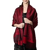 Achillea Two-Tone Vintage Paisley Pashmina Scarf – Lightweight Wrap & Shawl for Dresses, Weddings, Travel, All Seasons