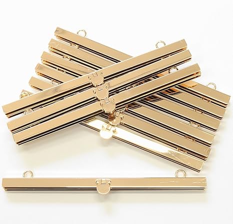 Amazon 手作り工房 My Mama 文鎮口金 約21cm カン付き 直線がま口 口金 10個 シャンパンゴールド がま口口金 通販