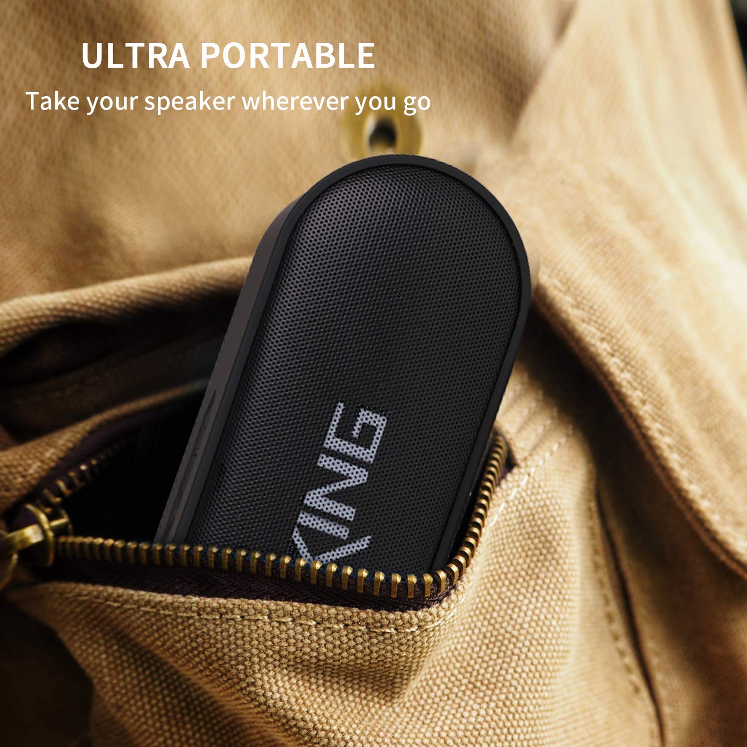 W-KING Bluetooth Speakers, 6W Portable Wireless Bluetooth Speaker with Rich Bass Loud Dual Stereo Sound IPX5 Waterproof Outdoor Speaker, Built-in Mic Perfect for Beach, Party, Dance (Black)