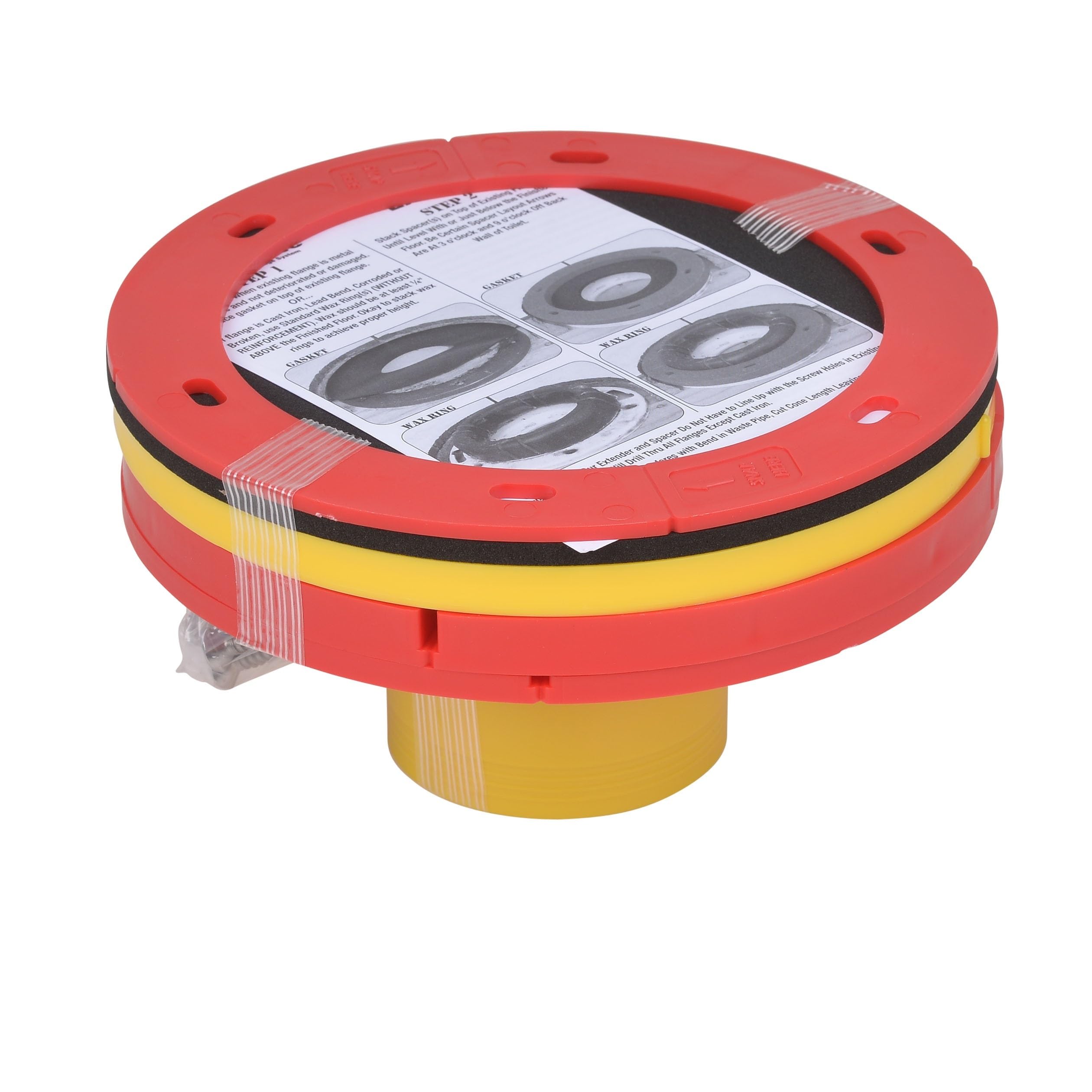 Photo 1 of Oatey 43401 Set-Rite Toilet Flange Extender Kit, 1/4" - 1", Red, Yellow"