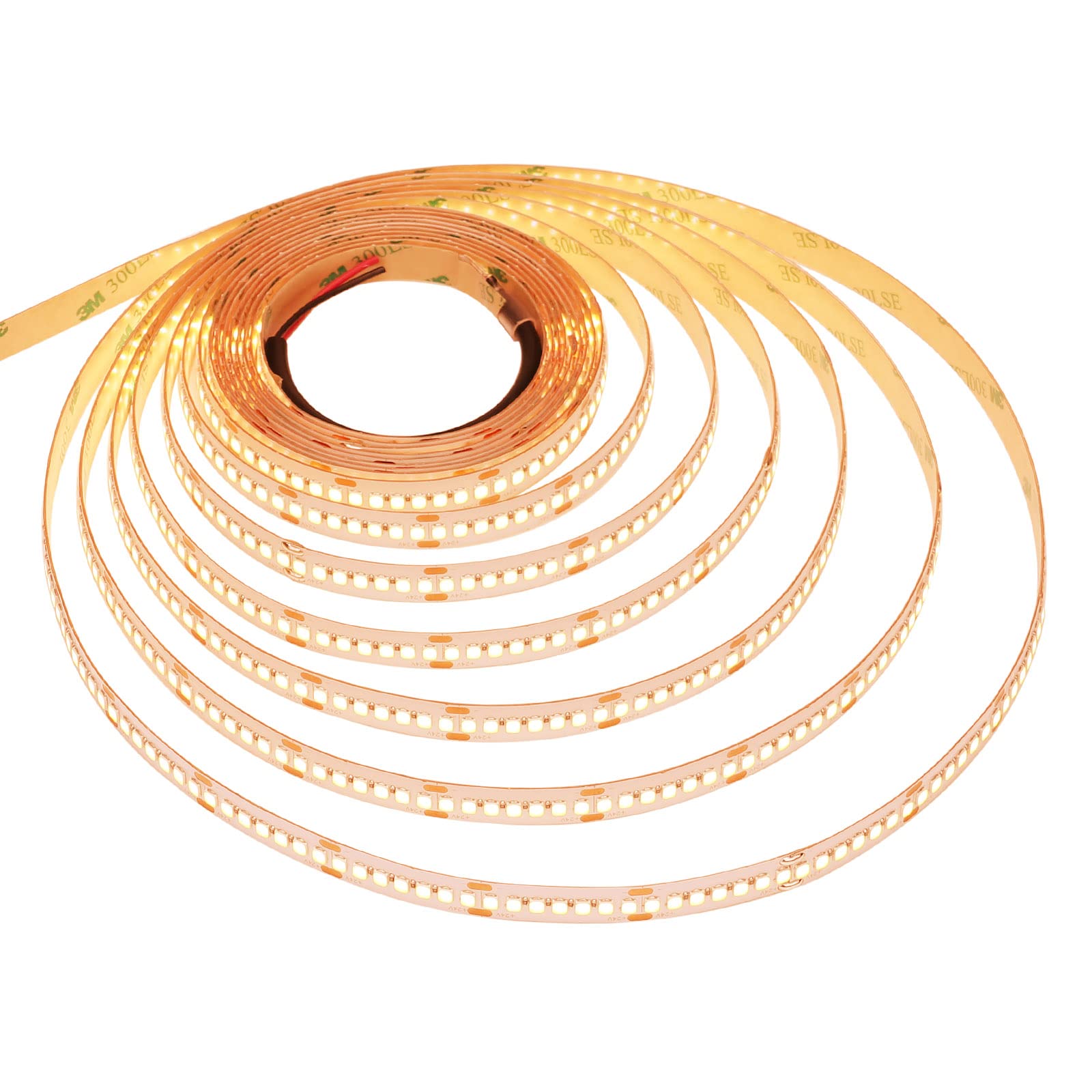 JOYLIT 24V LED Strip Lights 5M 3000K Warm White Indoor 14000LM Ultra Bright, CE UL Professional CRI 92+ 238LEDs/M High Density 2835 SMD 120W Dimmable Adhesive Tape Light Illumination Purpose