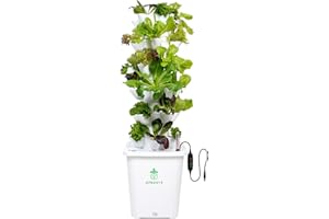 DPROOTS Hydroponic Tower Growing System，30 Pods Vertical Garden，Suitable for Indoor and Outdoor, Grow Herbs and Vegetables，Houseplant Farming with Water Circulation and Automatic Timer