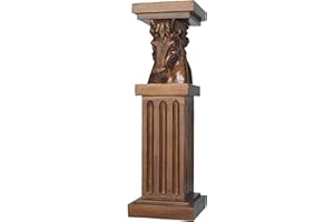 Deco 79 Polystone Horse Pedestal Table, 8" x 9" x 25", Brown