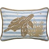 Comfy Hour 18"x13" Sea Turtle Lumbar Throw Pillow with Insert, Decorative Coastal Beach Theme Accent Cushion for Sofa and Bed