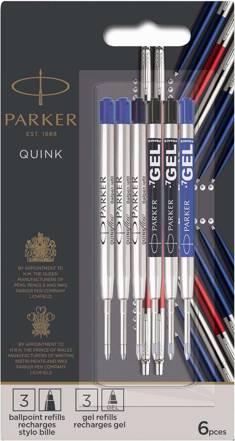 Parker Jotter London Pen Refill Discovery Pack Quinkflow & Quink Gel Refills
