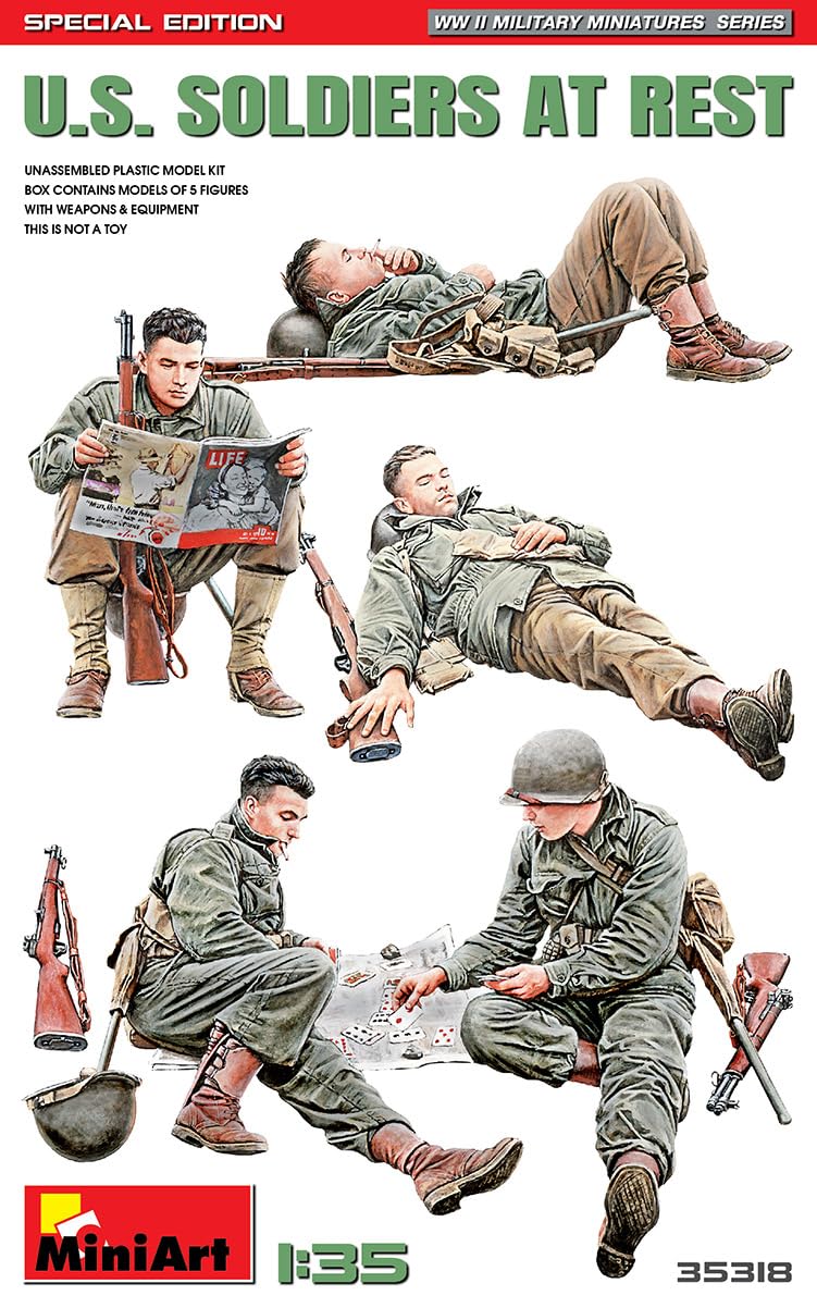 Miniart 1:35 - US Soldiers at Rest (Sepcial Edition), Green and brown