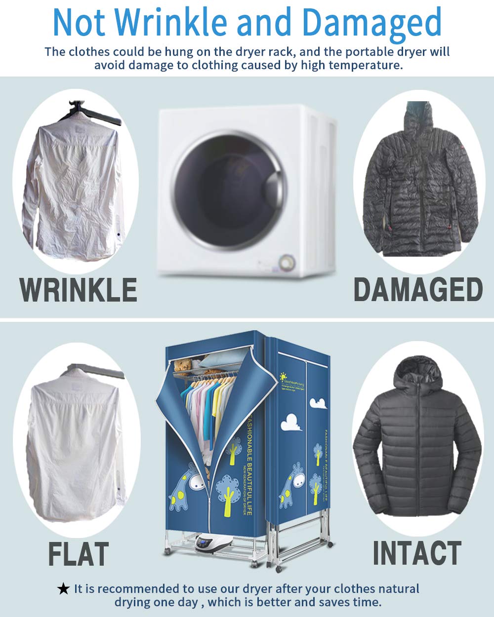 Kasydoff Portable Clothes Dryer 3Tier Foldable Clothes Drying Rack