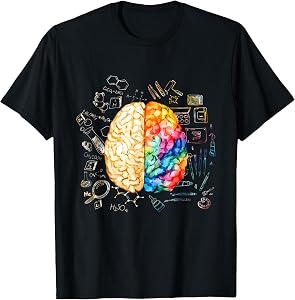 Colorful Brain - Science and Art - Neuroscience Neurologist T-Shirt Small