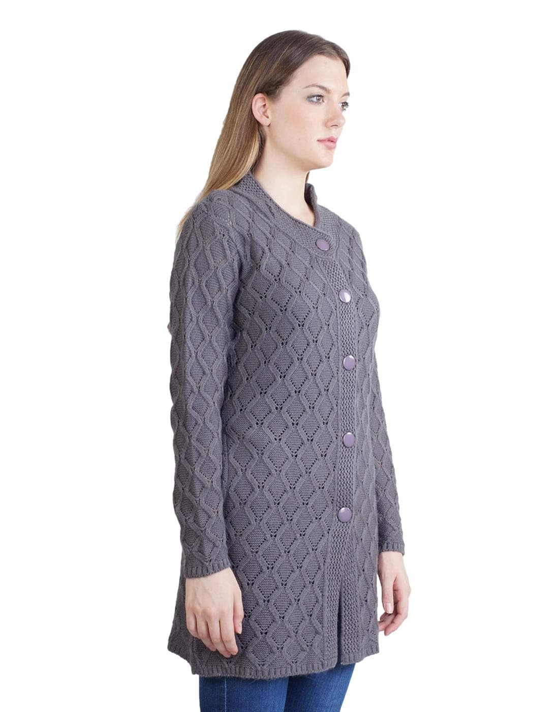 montrex women's grey woolen coat