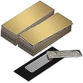 Name Badge Blanks with Magnetic Backing, Square Corners, Brushed Gold 1" x 3" (25 Pack)
