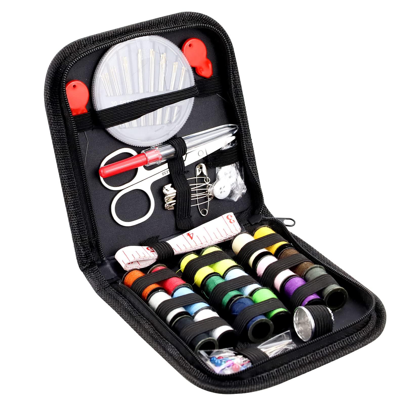 SZCXDJ Portable Mini Sewing Kit, DIY Premium Supplies for Adults, Beginners, Traveling - Equipped With Needles, Thread, etc. (70pcs)