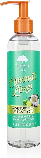 TREE HUT BARE MOISTURIZING SHAVE OIL, BASIC, COCONUT-LIME, 7.7 FL OZ