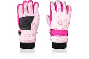 Nattork Winter Breathable Gloves for Kids Youth Warm Lining Boys Girls Cute Snow Ski Snowboarding Ice Skating Windproof Glove