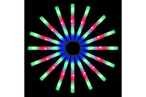 Mr Party King 100 LED Foam Sticks Lights - Party Batons Wand for Weddings, Birthdays, DJ, Concerts, Festivals, Events - 3 Color Lighting Modes