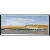 Creative Co-Op Abstract Watercolor Landscape in Metal Frame 12.00" x 27.76"
