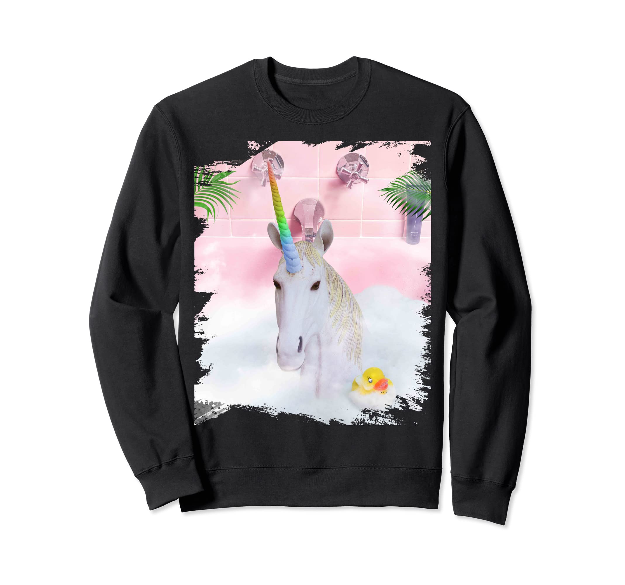 Cute Self-Care Bathing Rainbow Unicorn Palm Bath Sweatshirt