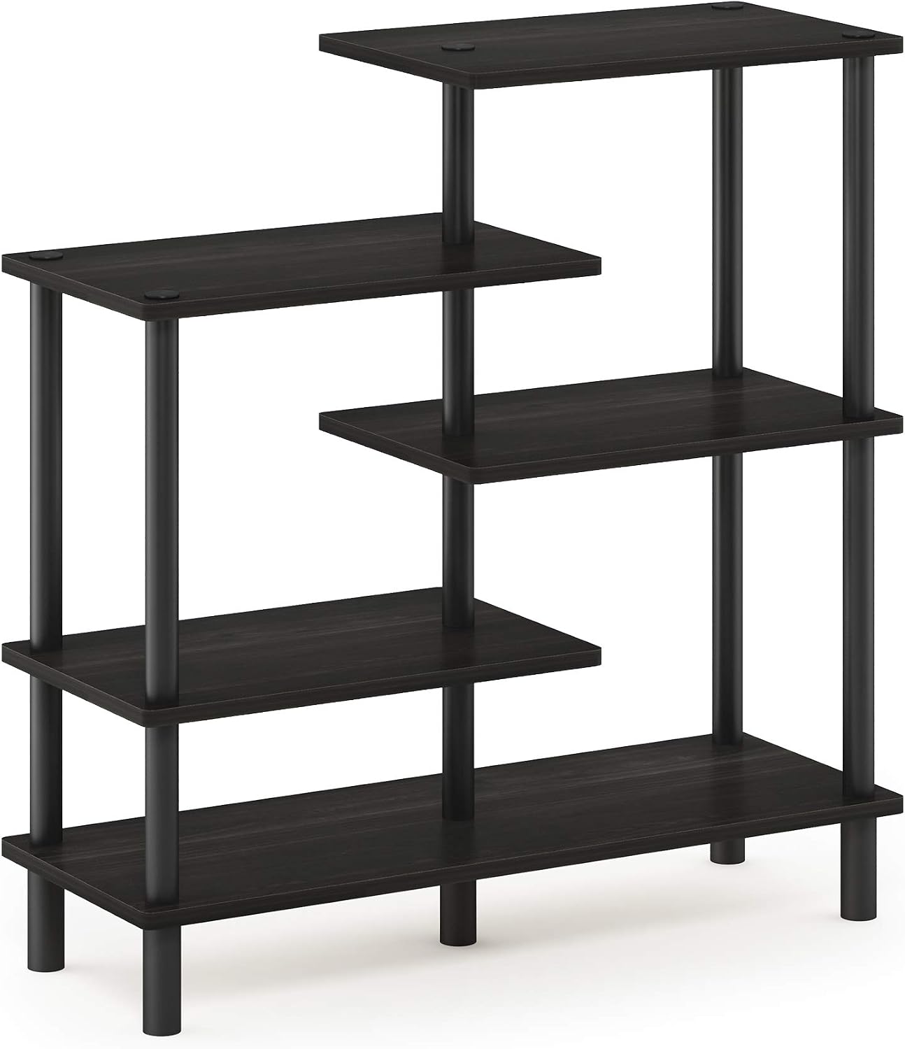 Furinno TURN-N-TUBE Storage Shelves, 5-Tier Book Shelf, Accent Display Shelf, Toolless Open Shelves, Round Tubes - Image 4