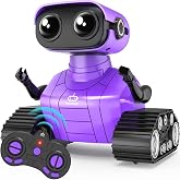 Robot Toys Rechargeable Emo Robot with Auto-Demonstration Smart Robot Toy | Remote Control Gift for Kids Age 3+ - Purple