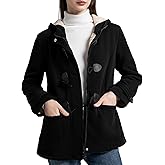 Flygo Sherpa Lined Winter Jackets for Women Fleece Hoodie Jacket Warm Fall Winter Toggle Duffle Coats