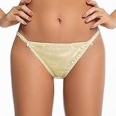 Farlenoyar Women Silk Satin Panties Sexy Briefs Soft Fit Summer Beach Bikini Thong,G-String Perfect for Daily Underwear