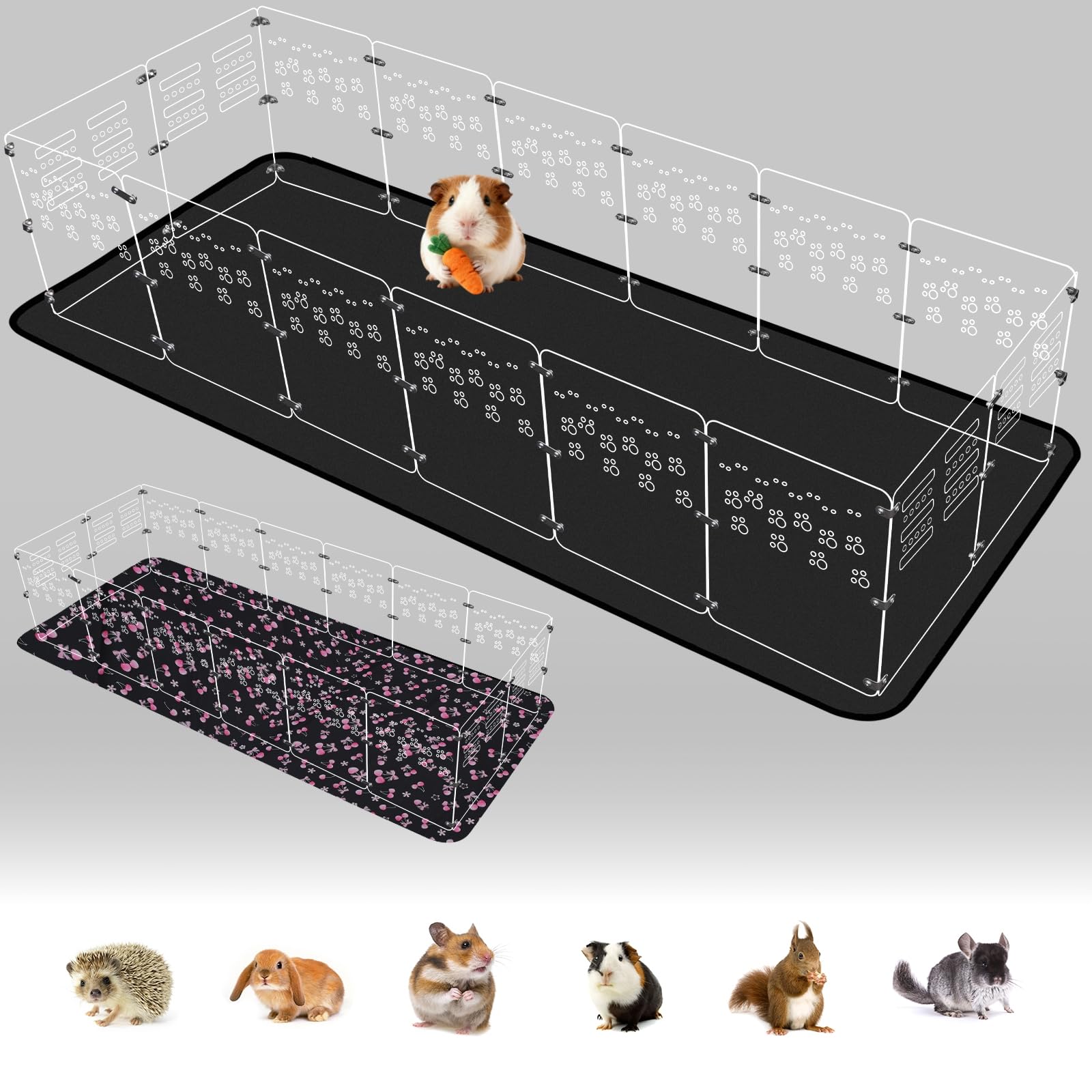 Photo 1 of Acrylic Guinea Pig Cage,72" Lx24 Wx16 H,with Waterproof Mat?Heighten,Also for Rabbits, Button Quails, Hedgehogs, Ferrets and Other Small Animals.