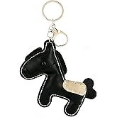 Artificial Leather Horse Keychain,Animal Keyring, Fashion Bag Charm & Car Key Accessory, Ideal Gift for Horse Lovers