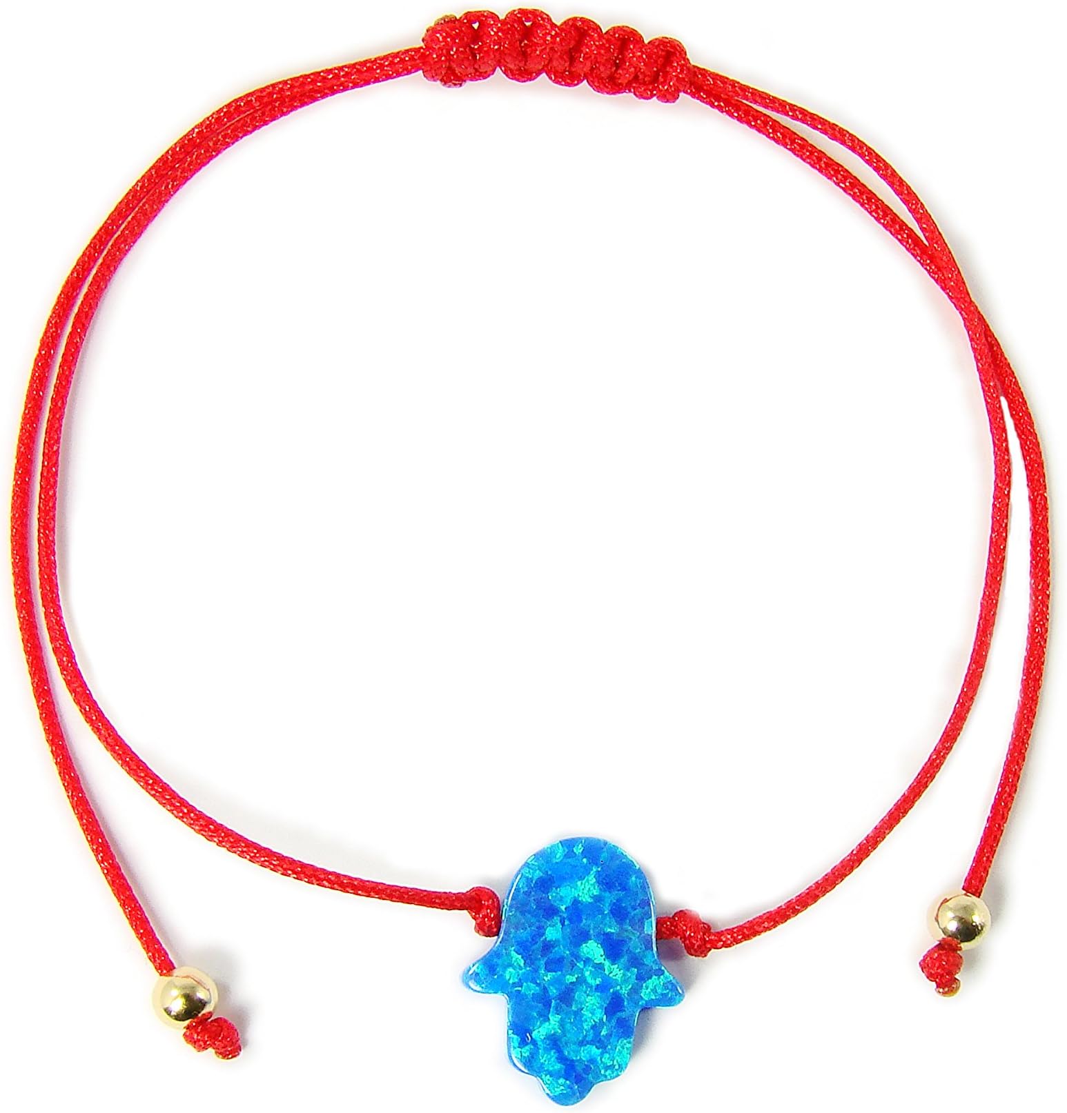 Martinuzzi AccessoriesBlue Opal Hamsa Hand Bracelet Red Cord string Adjustable